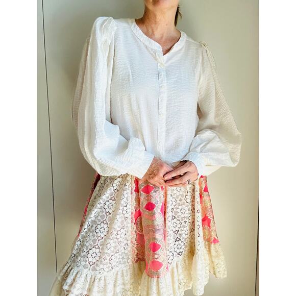 A New Day Pheasant Style Pirate blouse Size Large Cream Fall fashion - Picture 7 of 7